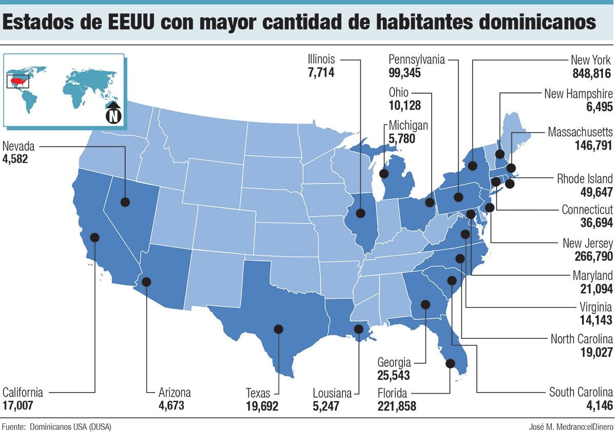 estados de eeuu con mayor cantidad de habitantes dominicanos